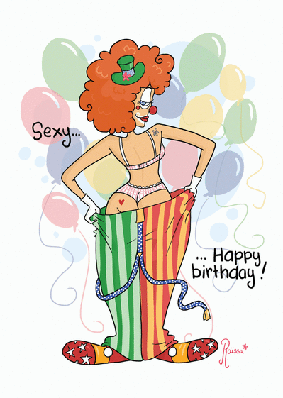 Carte Sexy Happy Birthday Du Clown Envoyer Une Carte Invitation